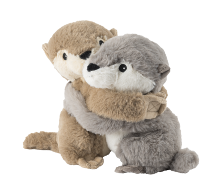Warmies warmteknuffel otter duo 20x18 cm - bruin, grijs