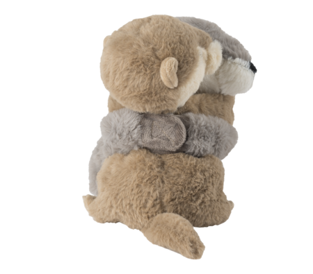 Warmies warmteknuffel otter duo 20x18 cm - bruin, grijs