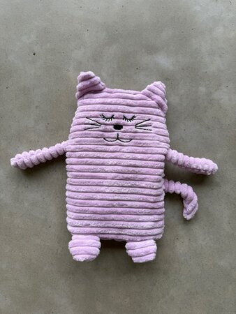Inwolino warmteknuffel kat / poes 27 cm - magnetronknuffel - lila