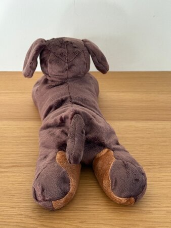 Habibi Plush warmteknuffel teckel 35 cm - bruin - geschikt voor oven en magnetron