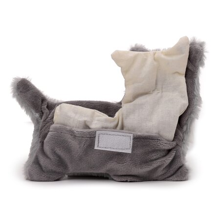 Puckator warmteknuffel mini schnauzer 17x16 cm - grijs wit - magnetronknuffel 