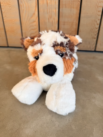 Habibi Plush warmteknuffel Australische Herder 32 cm - geschikt voor oven en magnetron - multi