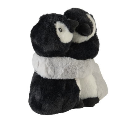 Warmies Pinguïn duo warmteknuffel grijs/zwart/wit