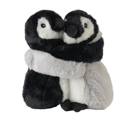 Warmies Pinguïn duo warmteknuffel grijs/zwart/wit