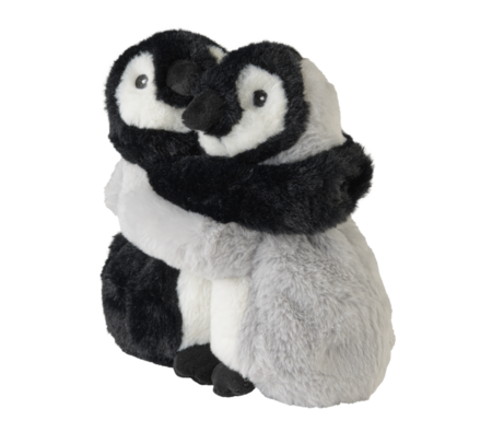 Warmies Pinguïn duo warmteknuffel grijs/zwart/wit