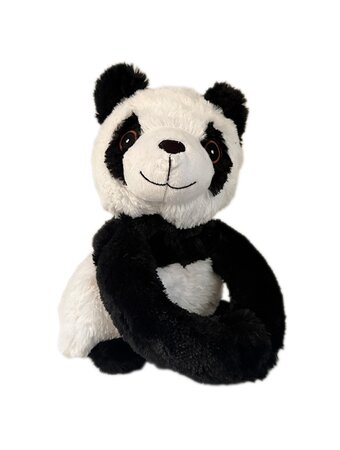 Habibi warmteknuffel knuffelende panda's 25x22 cm - zwart wit 