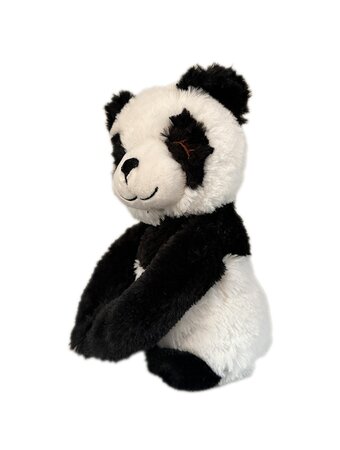 Habibi warmteknuffel knuffelende panda's 25x22 cm - zwart wit 