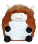 Cozy Time highlander knuffelkussen handwarmer 35 cm roodbruin/wit