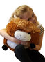 Cozy Time highlander knuffelkussen handwarmer 35 cm roodbruin/wit