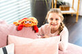 Habibi warmteknuffel krab oranje rood 24 cm