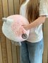 Cozy Time uil knuffelkussen handwarmer 35 cm wit/roze/lichtgrijs