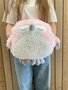 Cozy Time uil knuffelkussen handwarmer 35 cm wit/roze/lichtgrijs