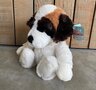 Cozy Time puppy / hond warmteknuffel 30 cm wit/bruin/zwart