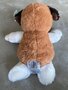 Cozy Time puppy / hond warmteknuffel 30 cm wit/bruin/zwart