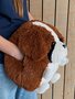 Cozy Time Sint Bernard knuffelkussen handwarmer 35 cm bruin/wit