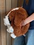 Cozy Time Sint Bernard knuffelkussen handwarmer 35 cm bruin/wit