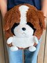 Cozy Time Sint Bernard knuffelkussen handwarmer 35 cm bruin/wit