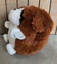 Cozy Time Sint Bernard knuffelkussen handwarmer 35 cm bruin/wit