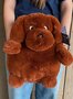 Cozy Time New foundlander hond knuffelkussen handwarmer 38 cm bruin