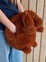 Cozy Time New foundlander hond knuffelkussen handwarmer 38 cm bruin