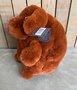 Cozy Time New foundlander hond knuffelkussen handwarmer 38 cm bruin