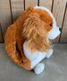 Cozy Time spaniel / hond knuffelkussen handwarmer 35 cm camel/wit