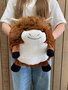 Cozy Time highlander knuffelkussen handwarmer 35 cm roodbruin/wit