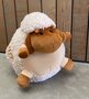 Cozy Time schaap knuffelkussen handwarmer 35 cm creme