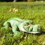Rappa ECO knuffel mini krokodil 34 cm - realistische knuffel van recyclede PET flessen - groen