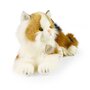 Rappa ECO knuffel kat / poes 30 cm - realistische knuffel van recyclede PET flessen - wit, bruin