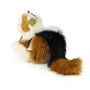 Rappa ECO knuffel kat / poes 30 cm - realistische knuffel van recyclede PET flessen - wit, bruin