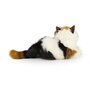 Rappa ECO knuffel kat / poes 30 cm - realistische knuffel van recyclede PET flessen - wit, bruin