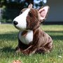 Rappa ECO knuffel hond English Bull Terrier 30 cm - realistische knuffel van recyclede PET flessen - bruin