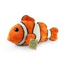 Rappa ECO knuffel clown vis / Nemo 25 cm - realistische knuffel van recyclede PET flessen - oranje, wit