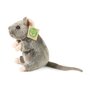 Rappa ECO knuffel muis 16 cm - realistische knuffel van recyclede PET flessen - grijs