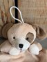 Knuffeldoekje hond 25x25 cm - creme bruin