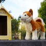 Rappa ECO knuffel Akita Inu 30 cm - realistische knuffel van recyclede PET flessen - bruin, creme